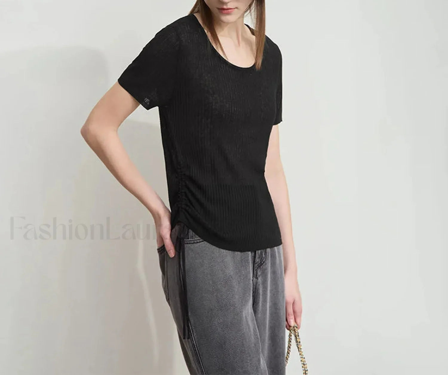Drawstring Round Neck T-Shirt