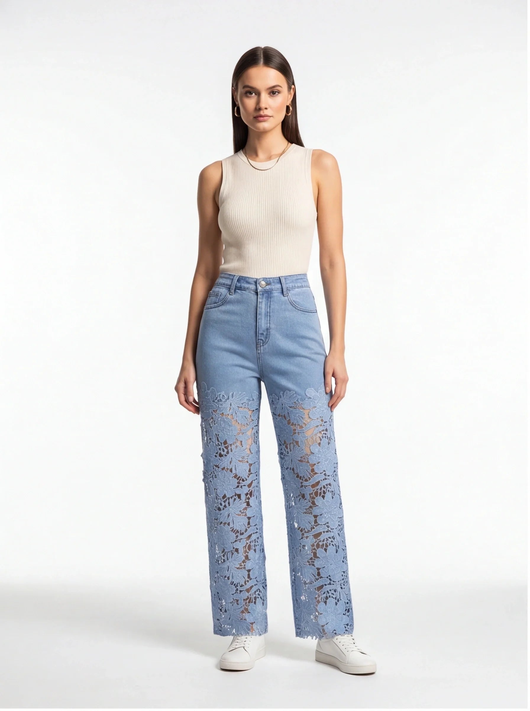 Jamota High-Waist Wide-Leg Jeans With Stretch Fabric For Comfort And Style Everyday Elegance