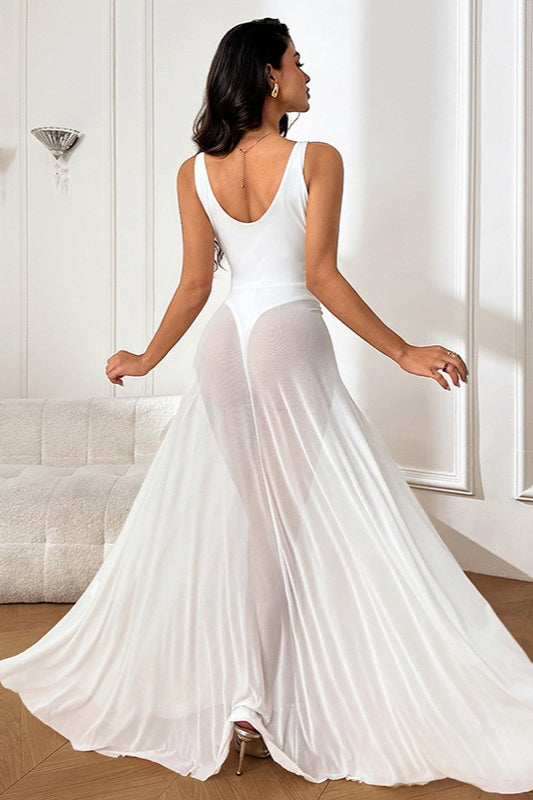 Sheer Edition ALine Maxi Birthday Dress