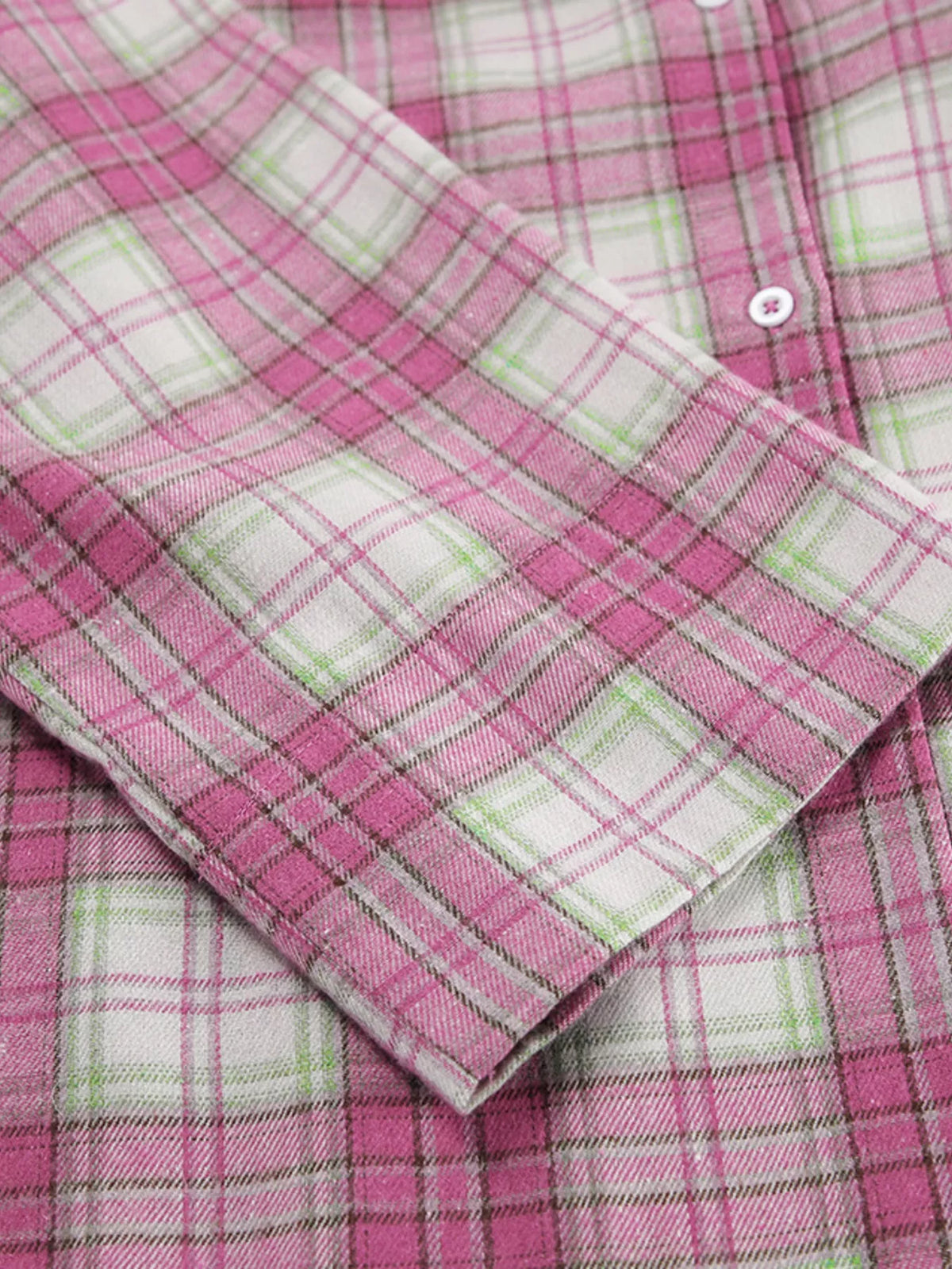Plaid Long Sleeve Shirt and Elastic Waist Wide Leg Pants Two Piece Set 14