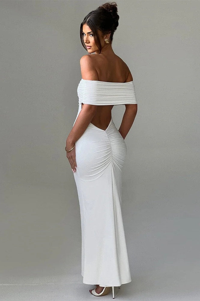 Off-the-Shoulder Ruched Dress