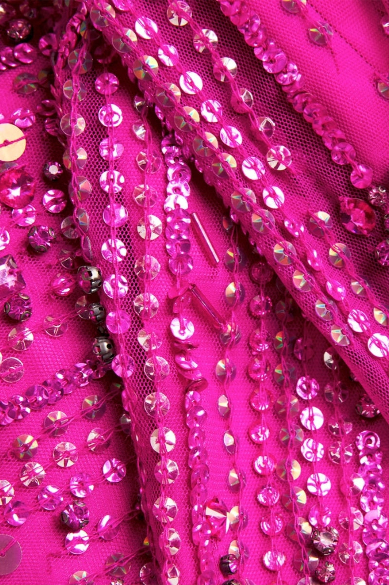 Willa Pink Sequin Embellished Maxi Dress - View 6