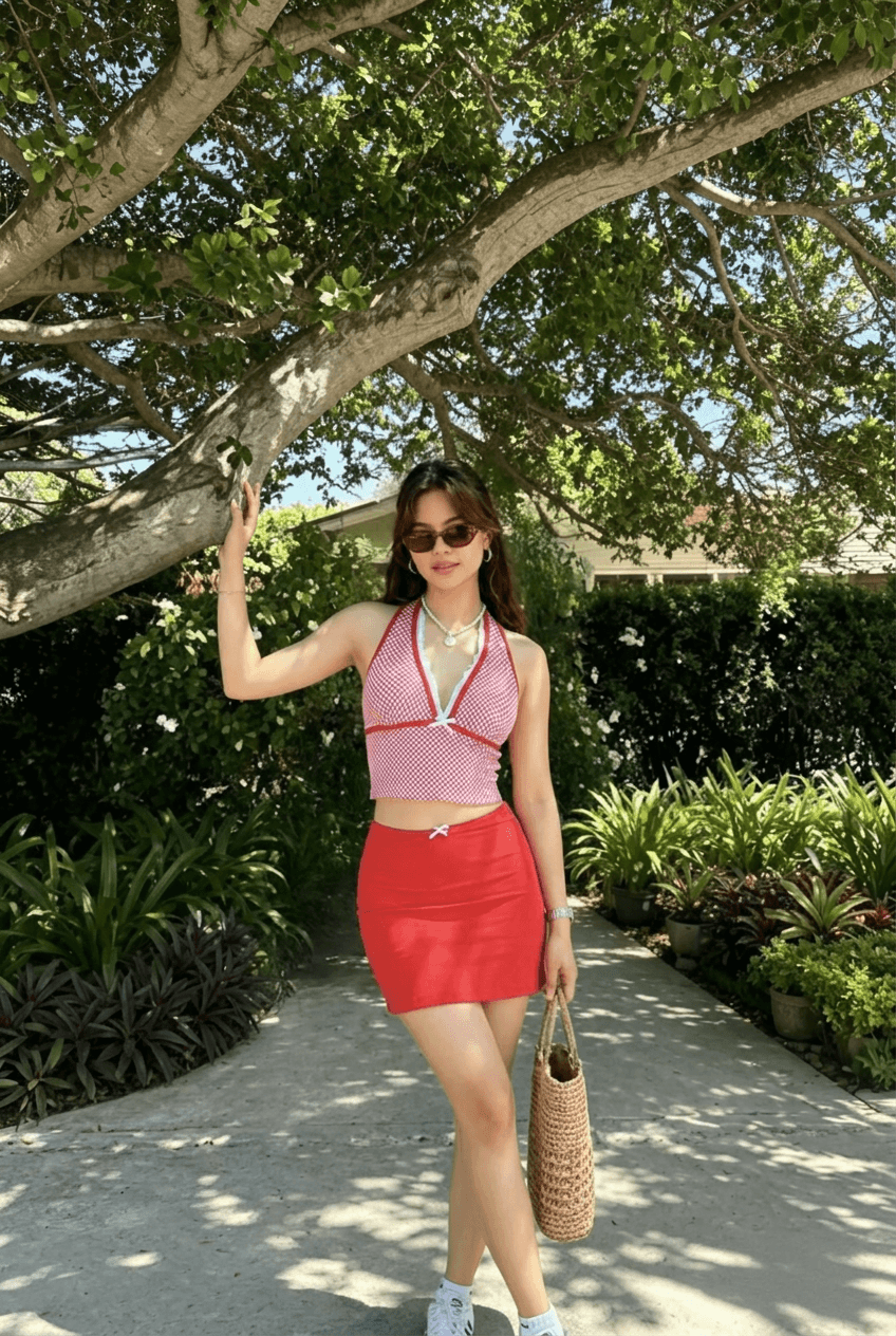 Chic Tube Top High Waist Two Piece Swim Set