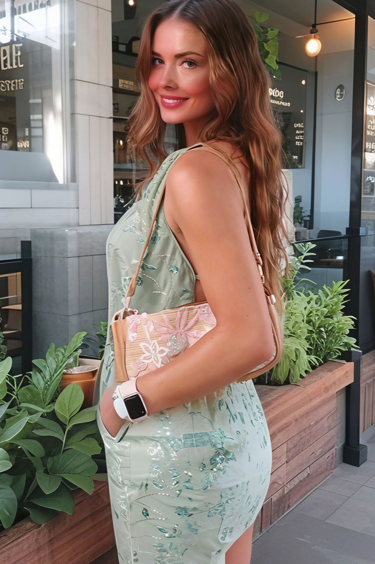 Sequin Deep V-Neck Backless Midi Dress - View 2