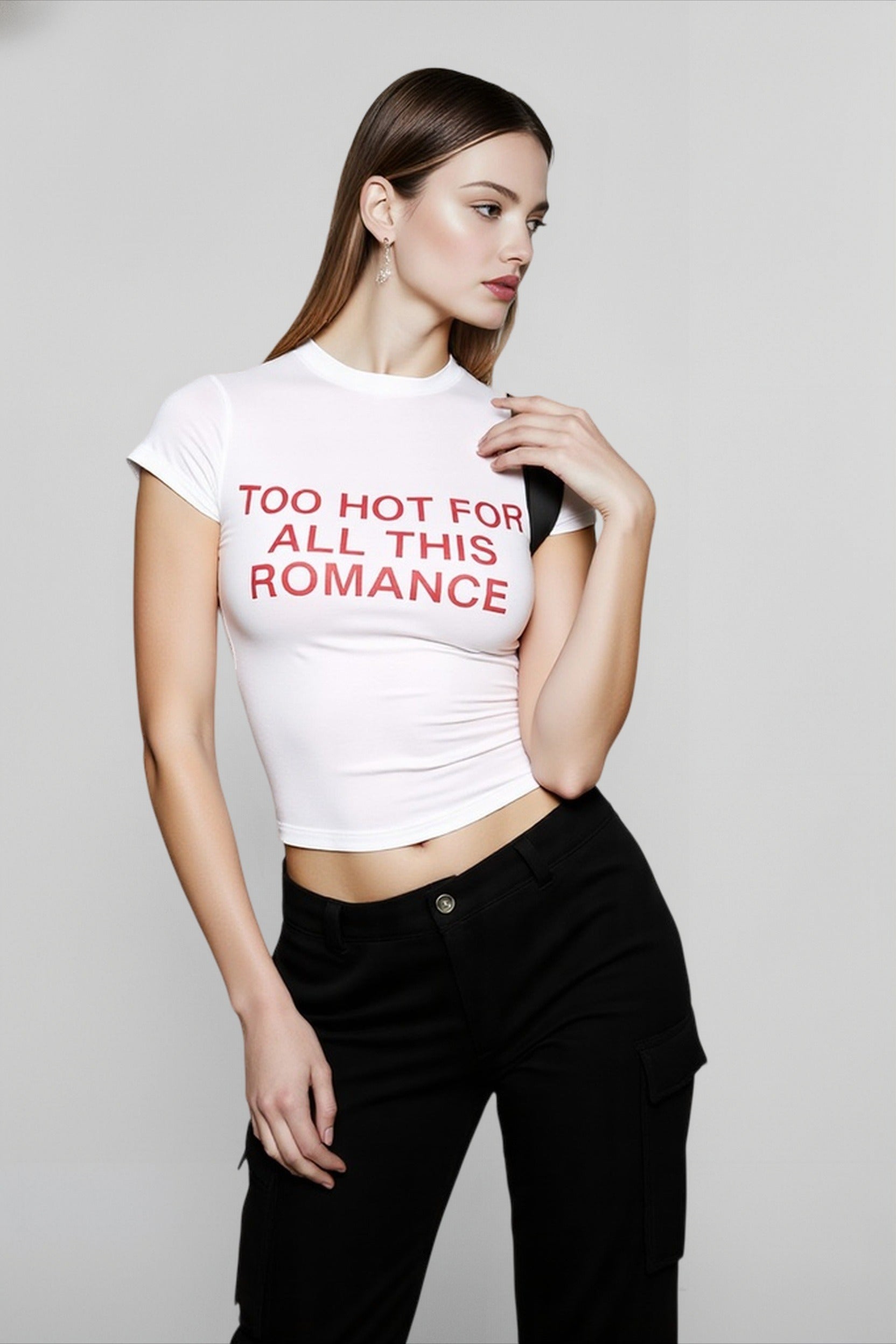Contrast Letter Print Cropped Top