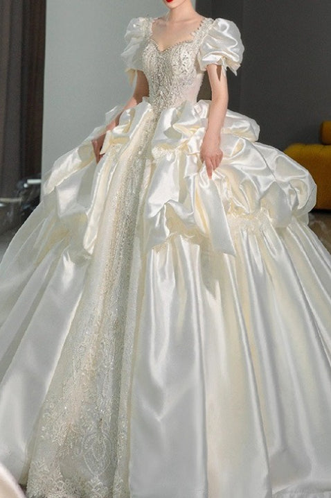 Empire Waist Beaded Wedding Dress