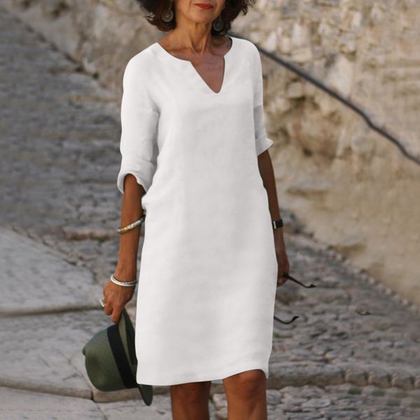 Eulalior | Fluid dress with timeless elegance White