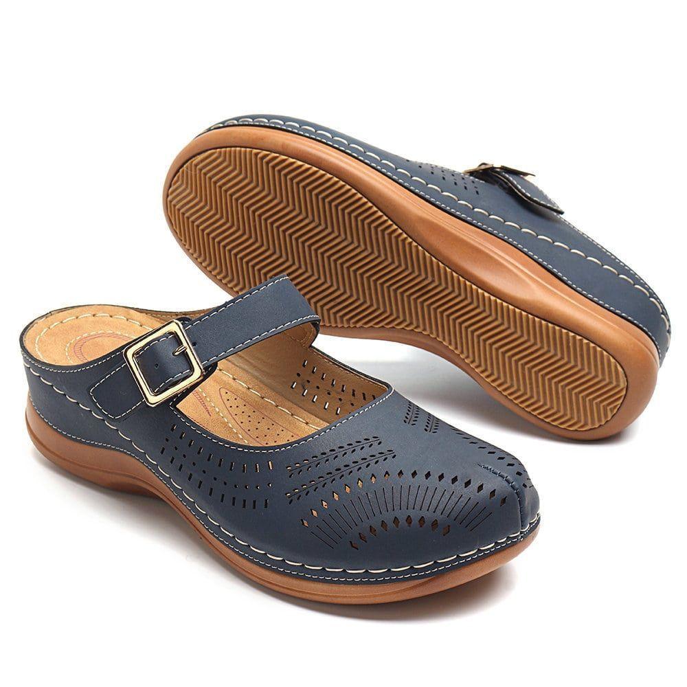 Hollow Out Open Heel Casual Wedges Sandals