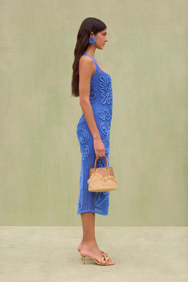 Knit Edition Sleeveless Solid Color Backless Maxi Sweater Dress