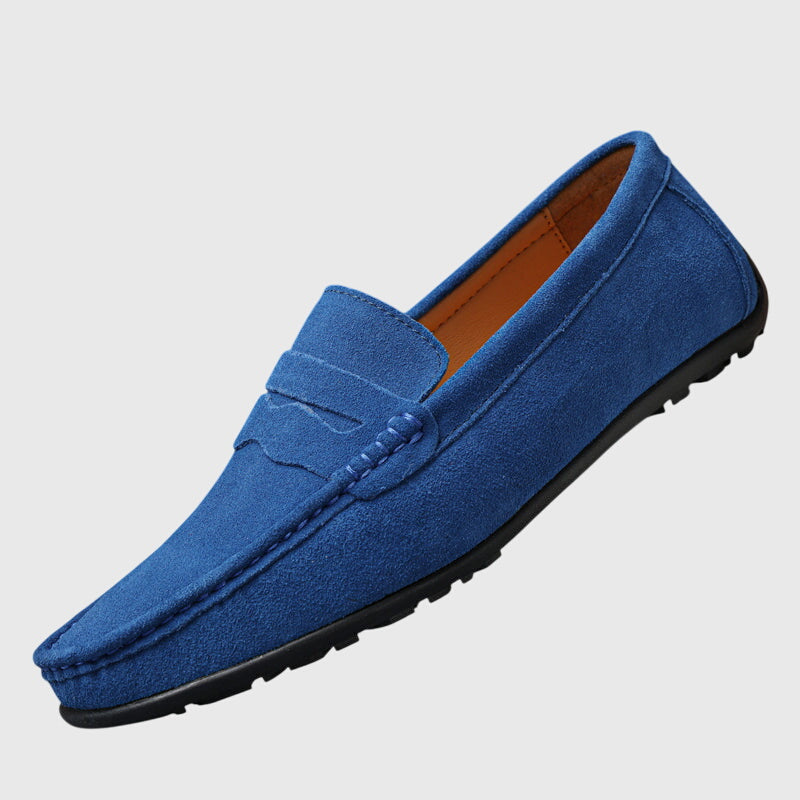 Suede Look Slip On Penny Loafers