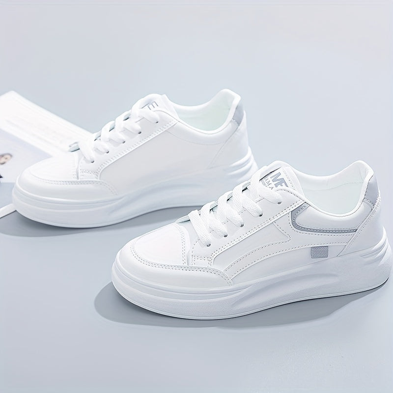 Lace Up Round Toe Low Top Platform Sneakers