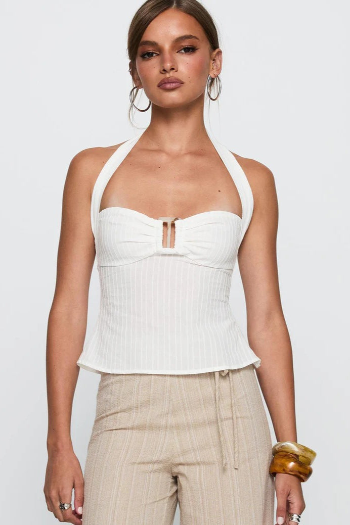 Backless Halter-Neck Crop Top
