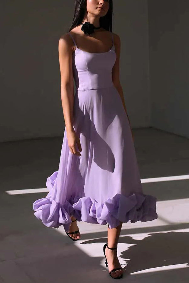 Chiffon Sweetheart Neckline Ruffled Mini Dress