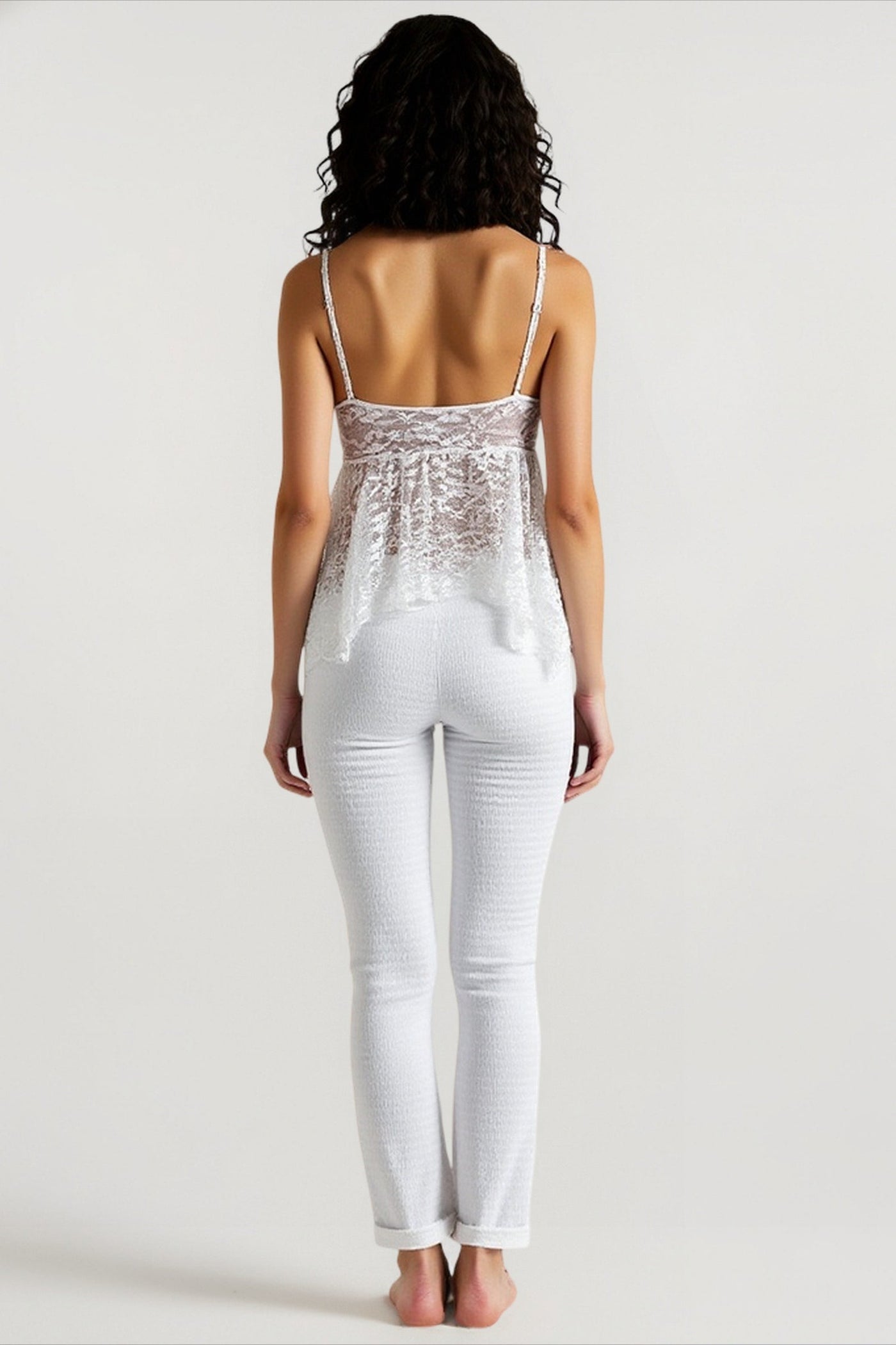White Lace Going Out Cami Top