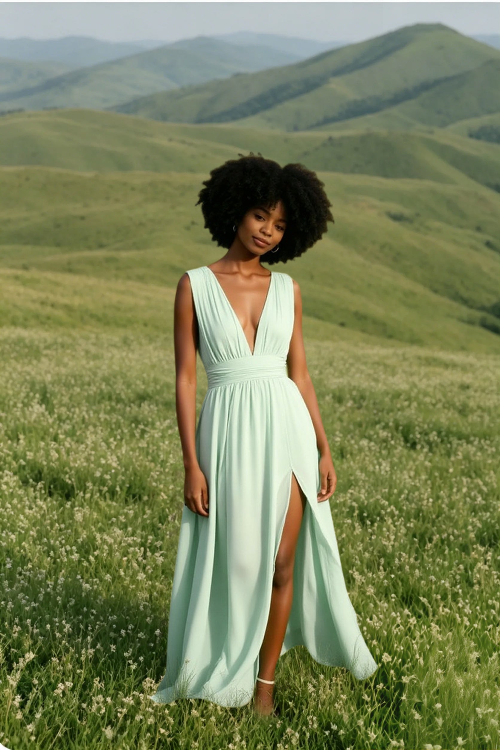 Deep V-Neck Dress
