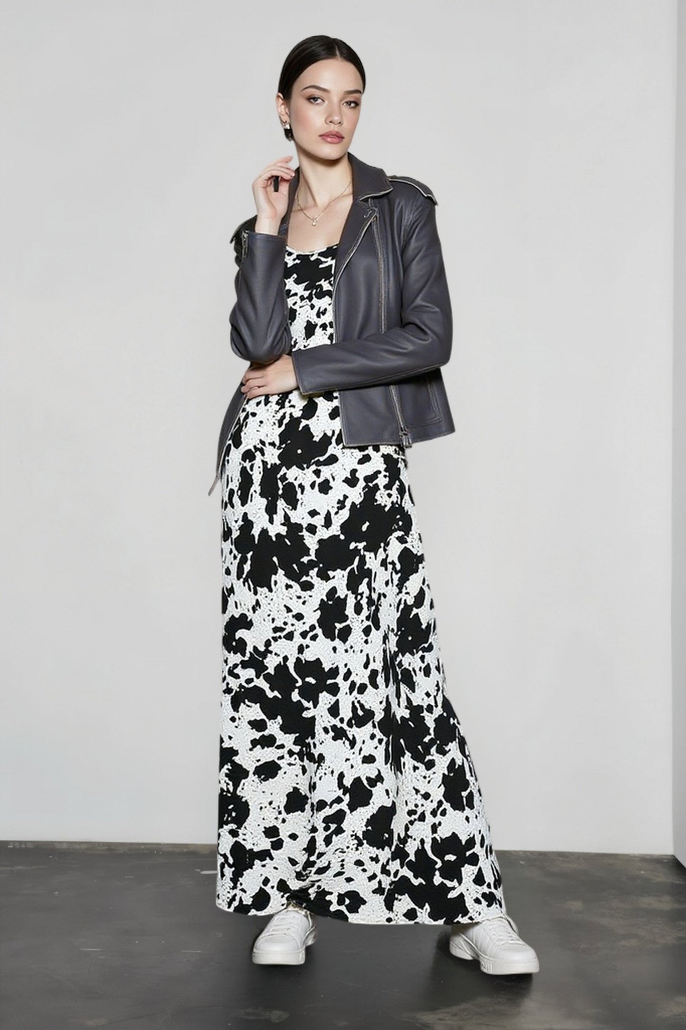Vintage Floral High-Waist Slip Dress