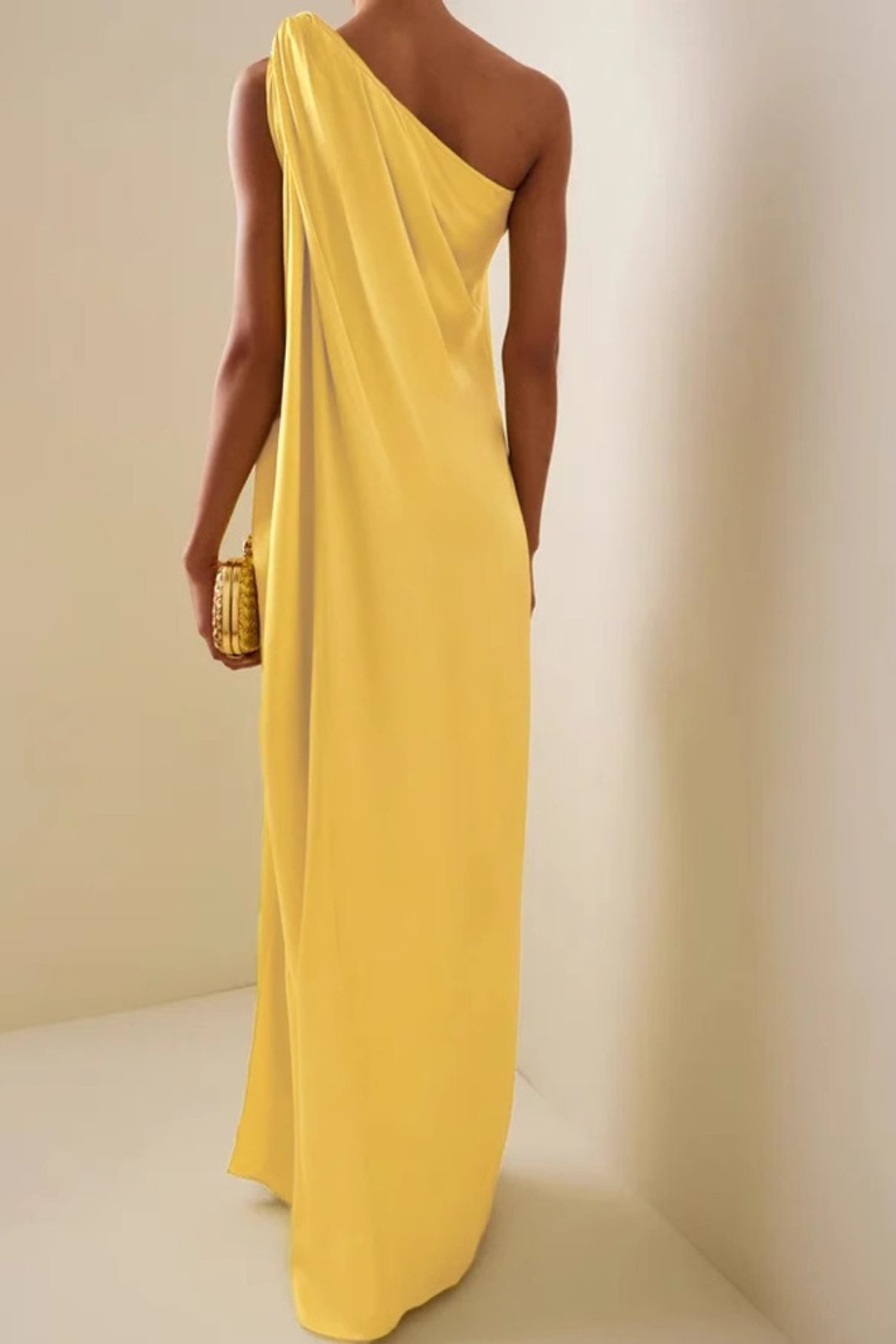 Asymmetric One Shoulder Slit Formal Dress
