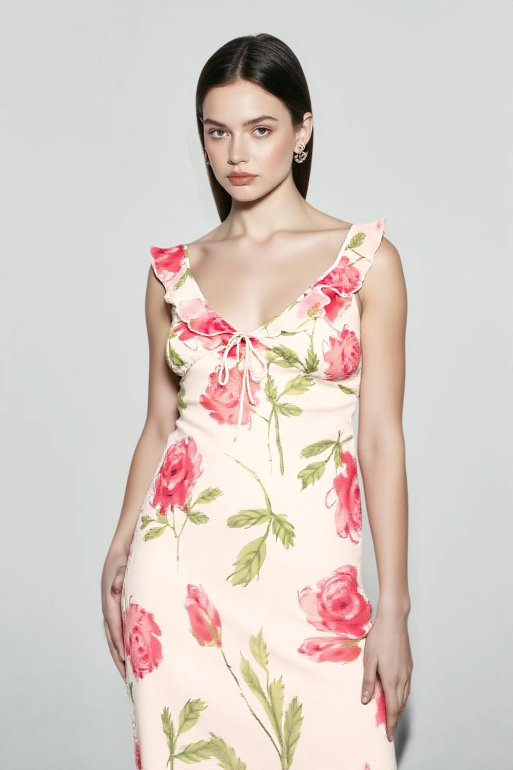 Sheer Mesh Floral Dress