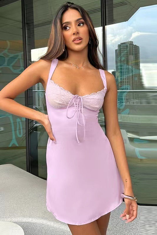 Backless Lace Panel A-line Cocktail Dress 13
