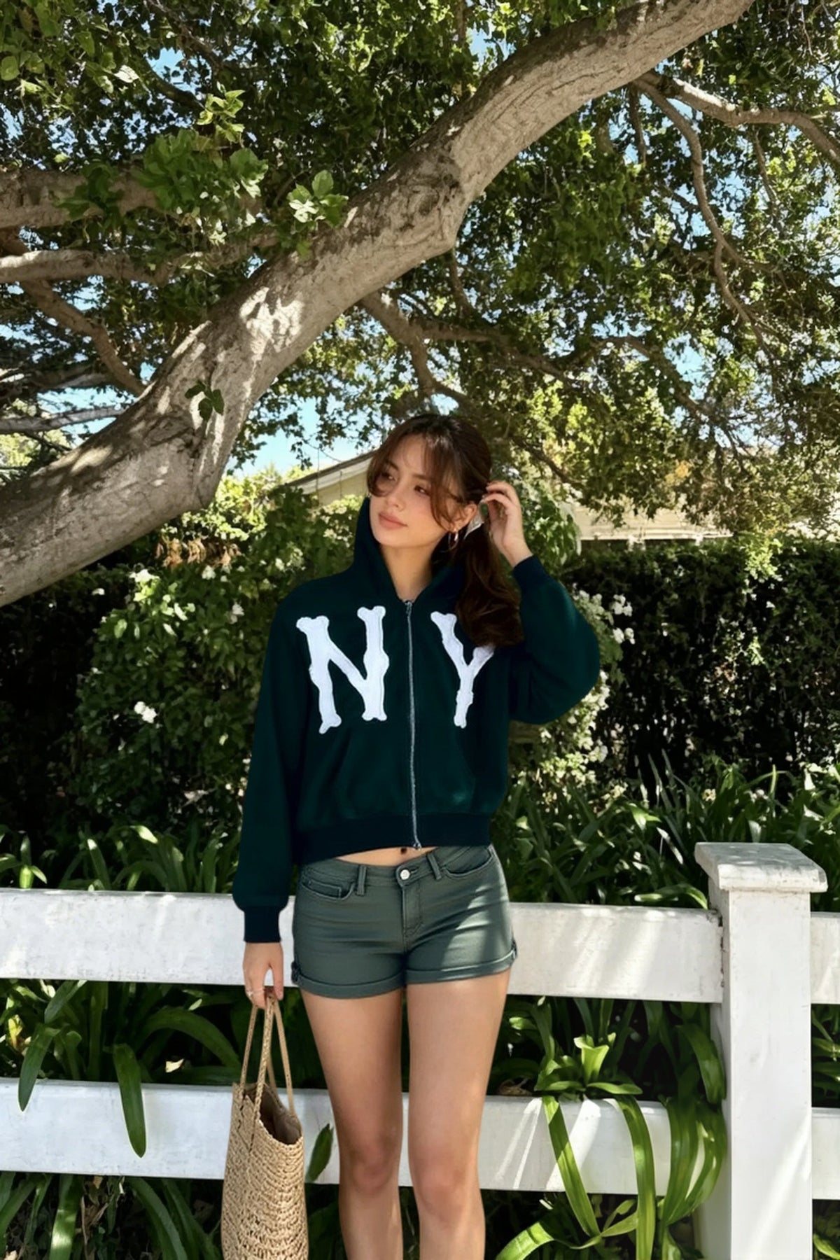 Letter Patch Zip Front Varsity Bomber Jacket 2