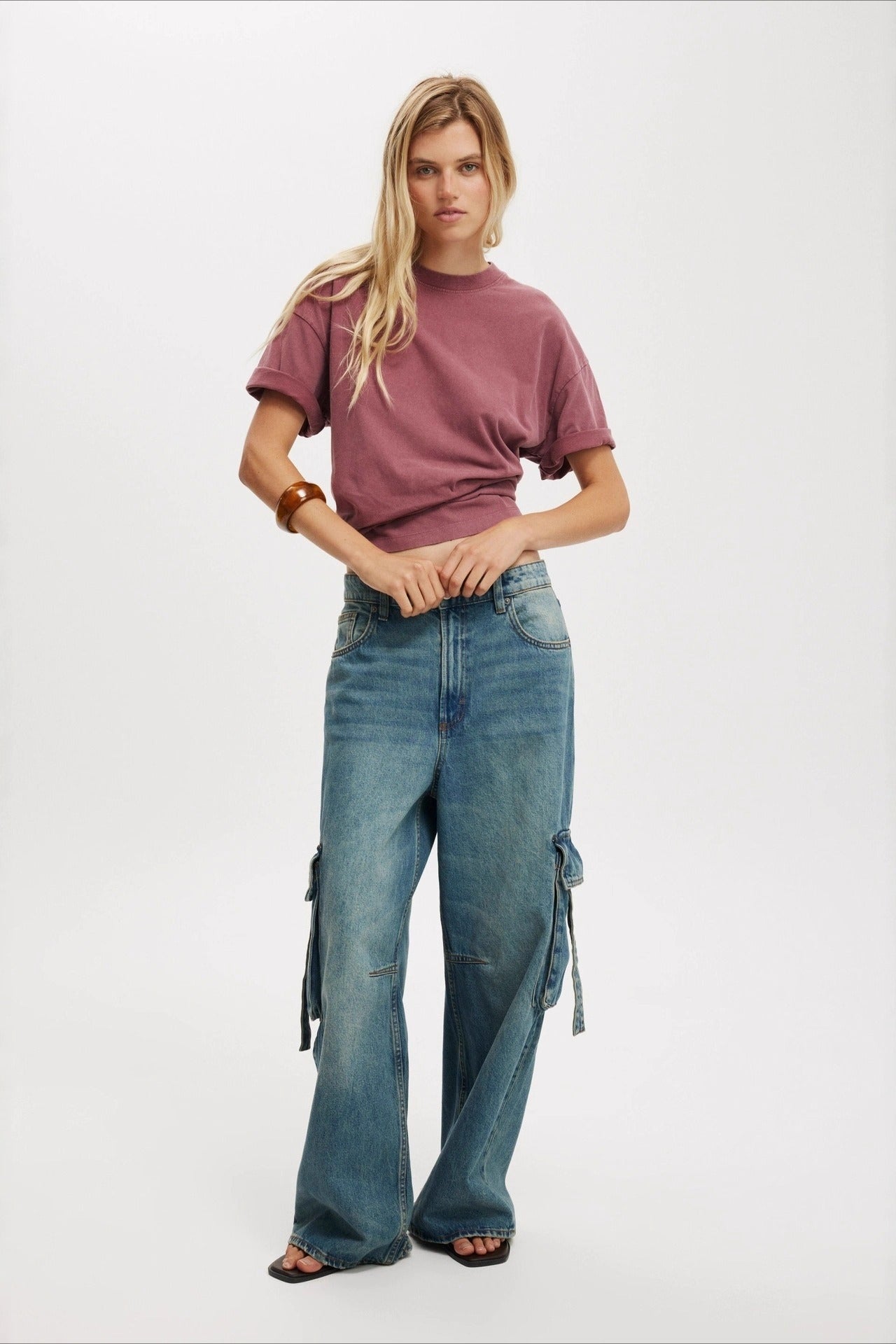 Vintage Washed Wide-Leg Denim Jeans