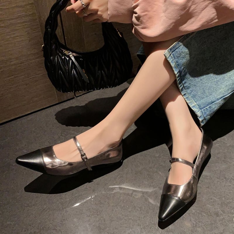 Nekeisha Pointy Toe Wedge Mary Jane Shoes