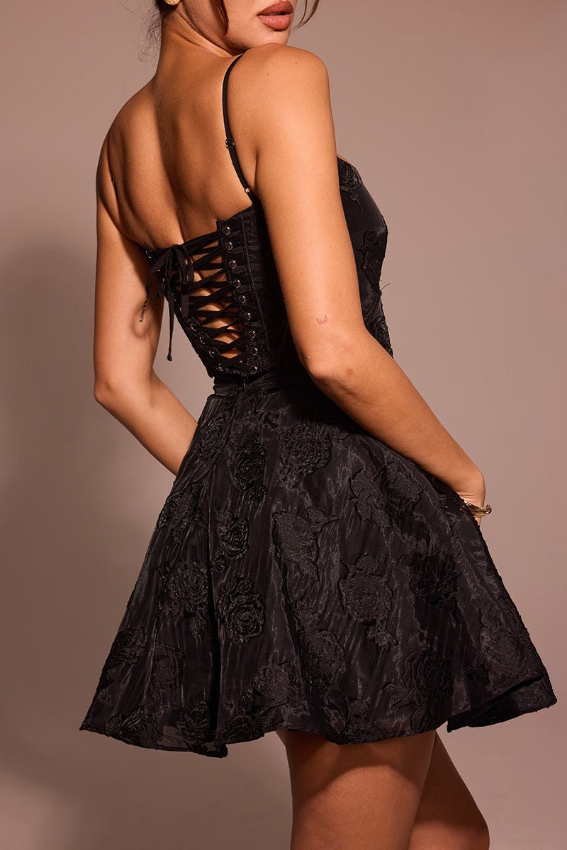 Lace VNeck Slip Party Dress