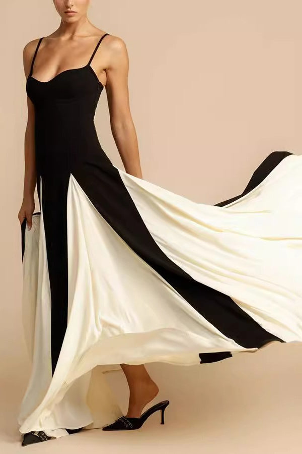 Colorblock Camisole Slim Formal Dress - View 2