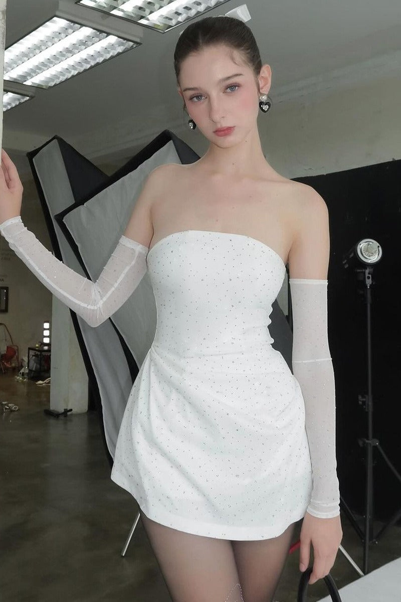 Stretch Shiny OffShoulder Birthday Dress