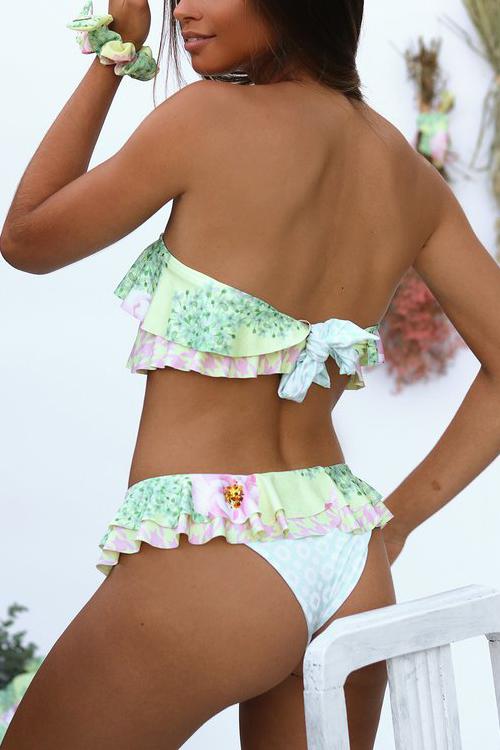 Floral Ruffles Bikini Set