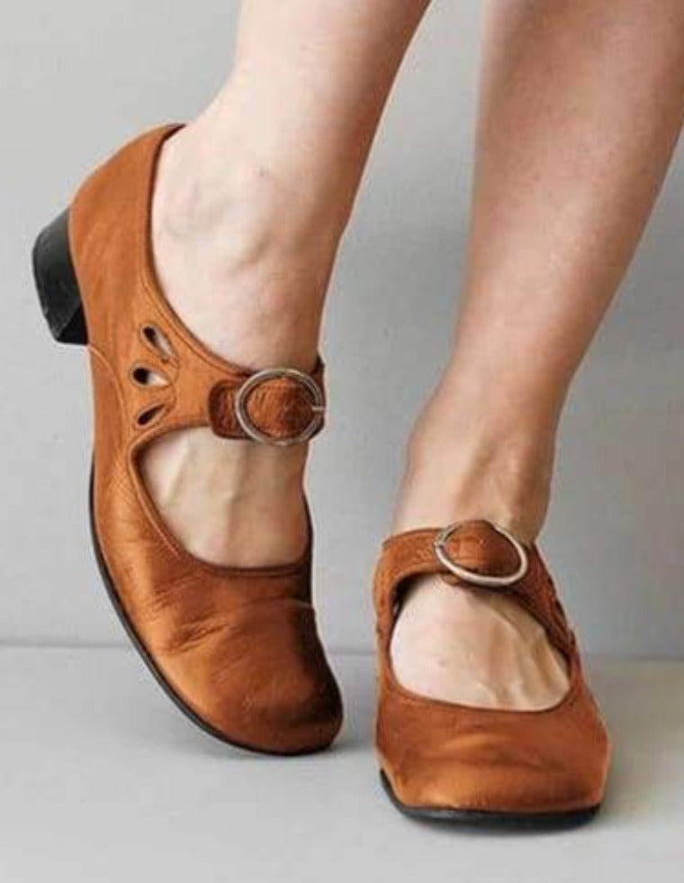 Mary Janes Summer Low Heel Vintage Women Shoes