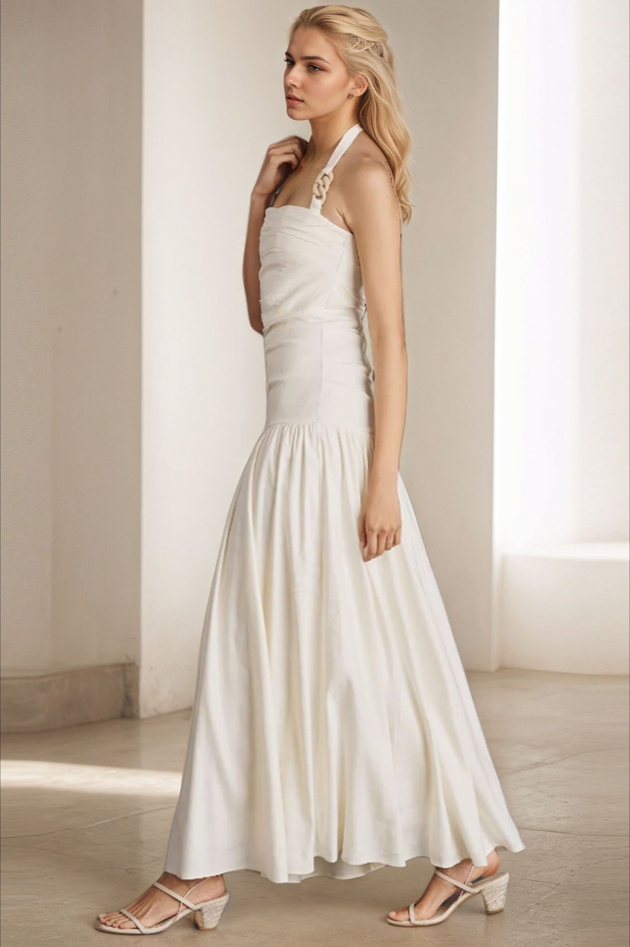 Halter Edition Backless Maxi Work Dress
