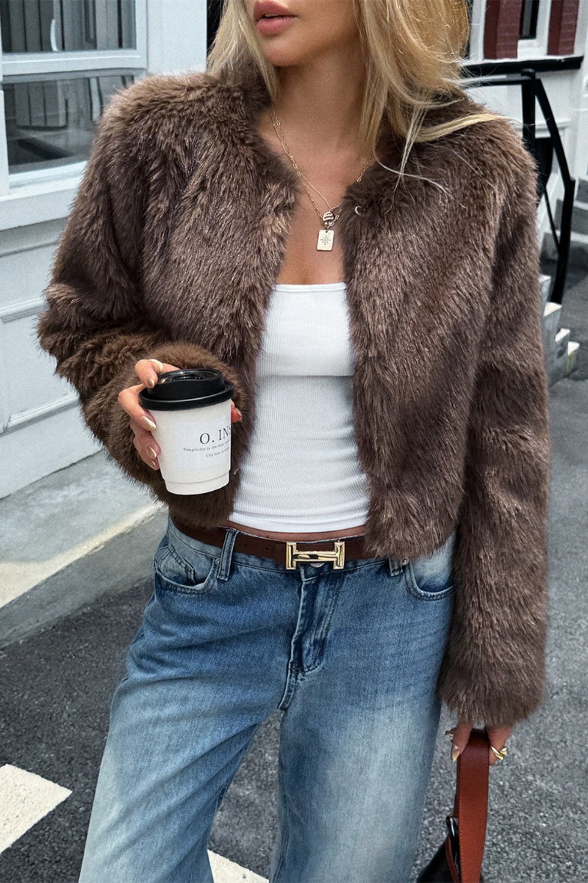 Casual Solid Knit Coat