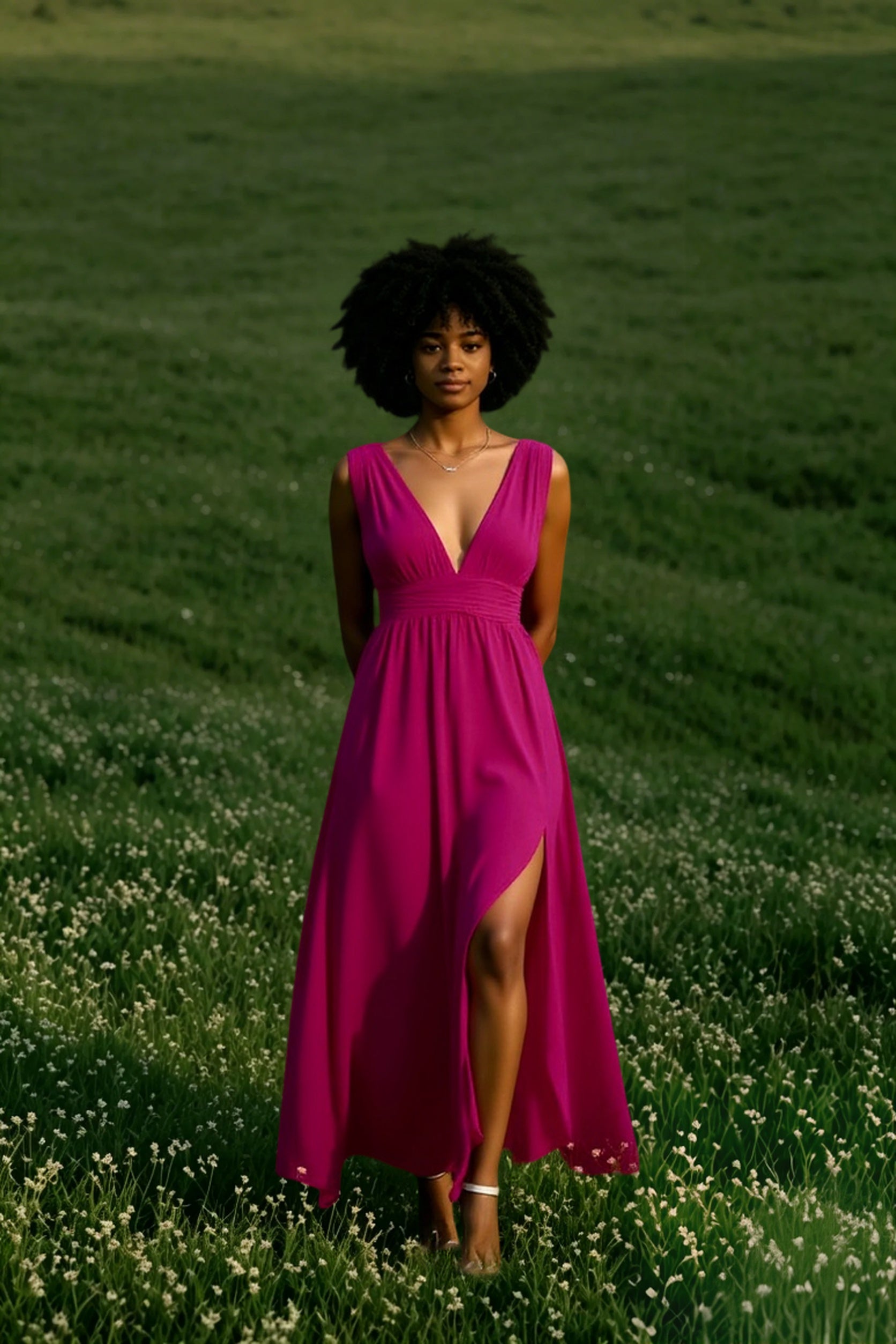 Deep V-Neck Dress