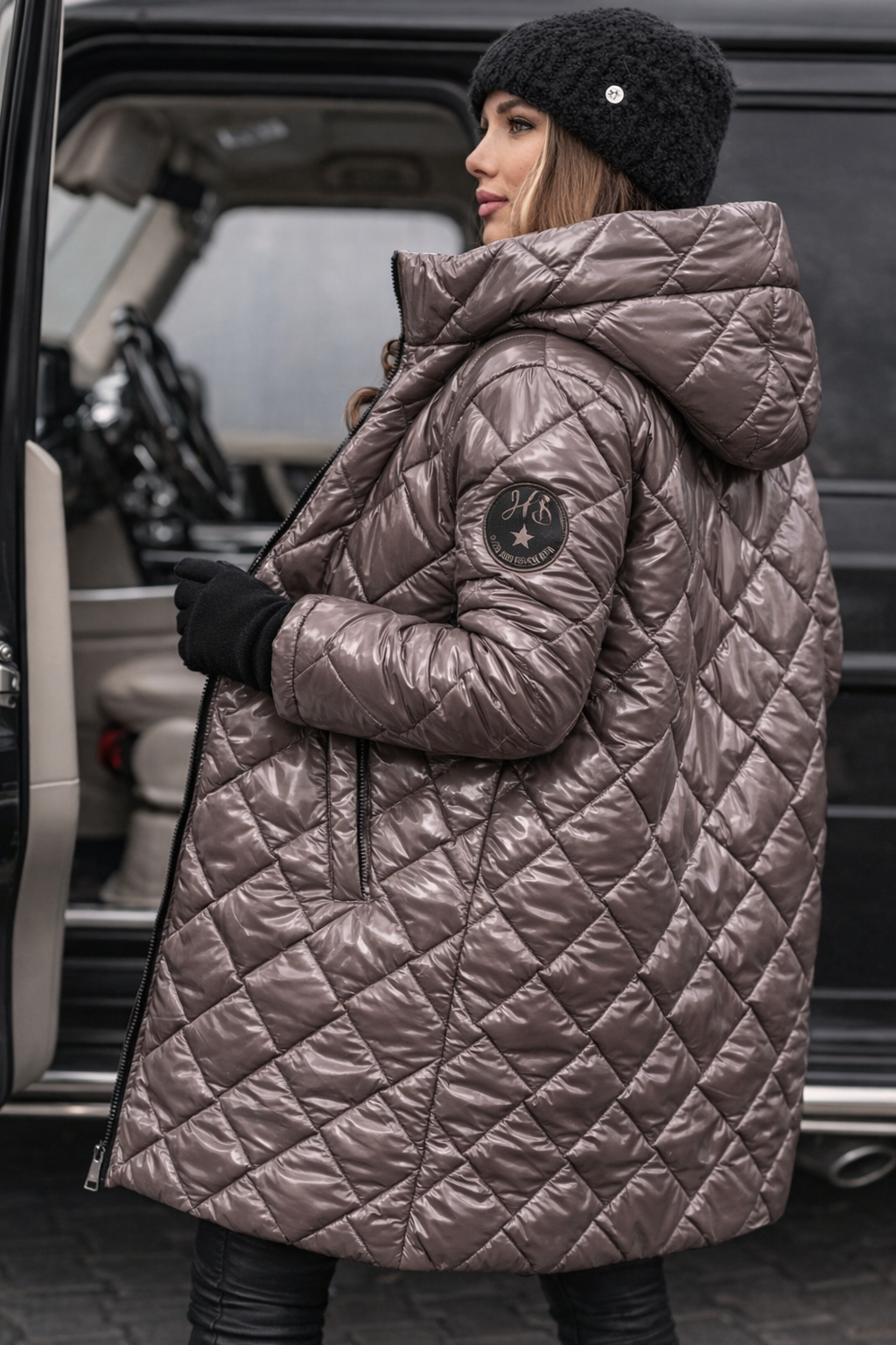 Quilted Hooded Longline Puffer Coat