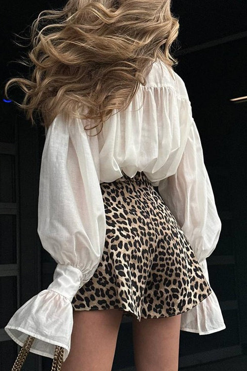 Loose Collared Solid Color Versatile Long Sleeve Blouse