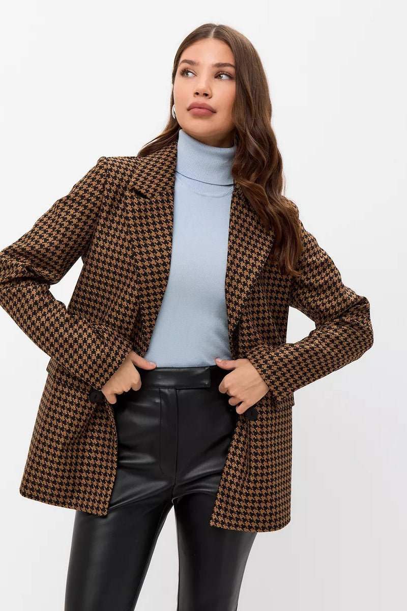 Tweed Houndstooth Blazer