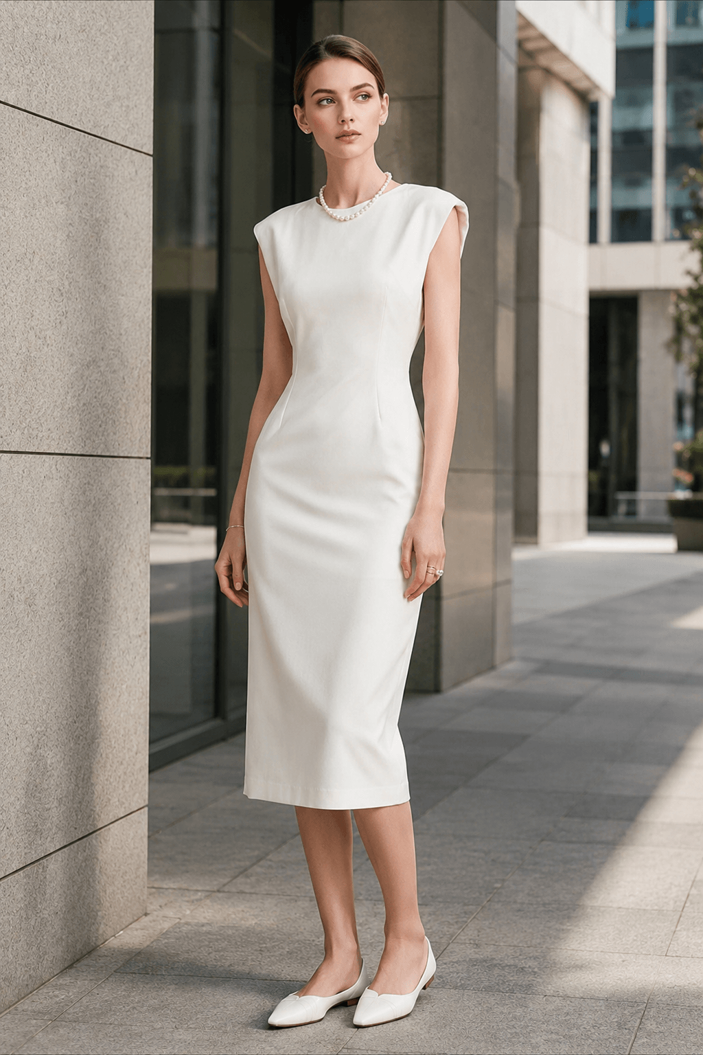 Sleeveless High Waist Slim Work Dress