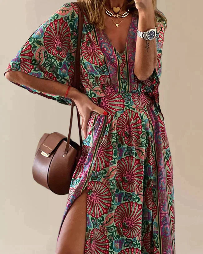 Noelia Womens Bohemian Dress Dress with Relaxed Fit and Streetwear Style