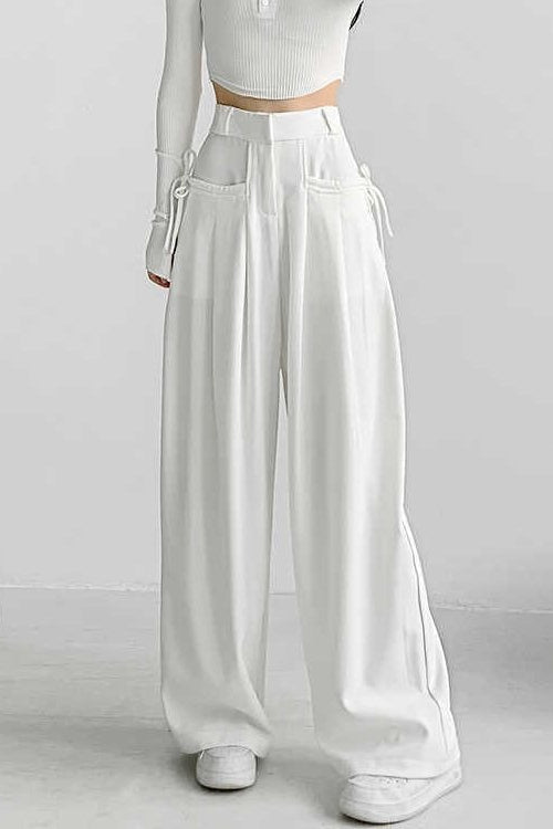 High Waist Fluid Wide Leg Pants