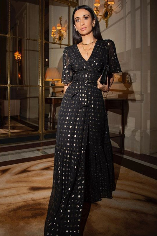 Polka Edition Dot VNeck Maxi Dress