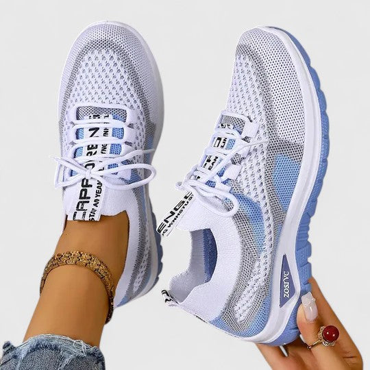 Mesh Knit Lace Up Chunky Sole Sneakers