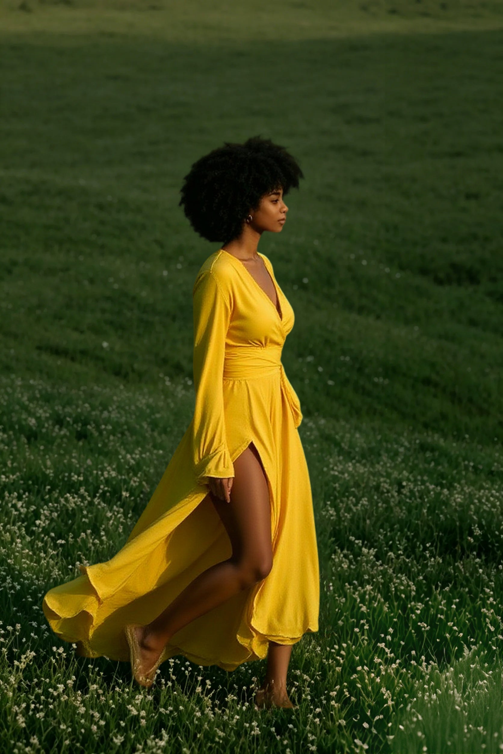 Deep V-Neck Dress