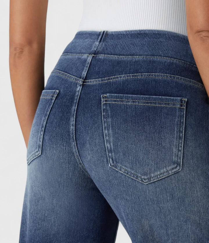 High Waist Wide Leg Washed Jeans