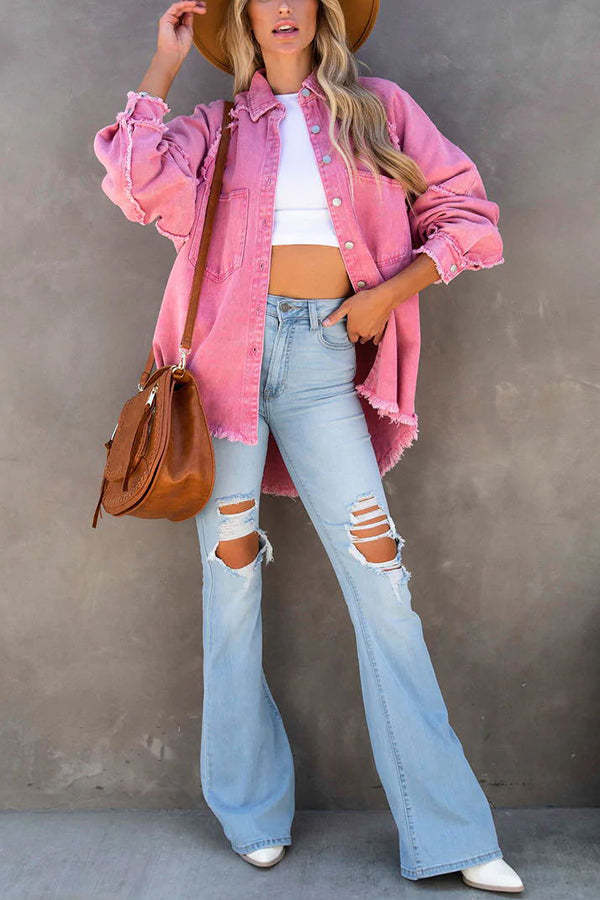 Bring It On Frayed Shirt Jacket