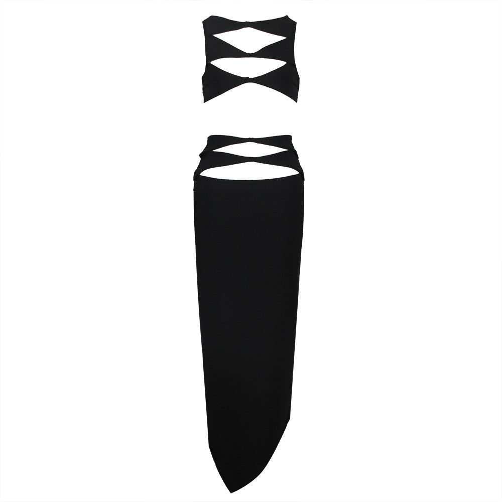 Cut Out Sleeveless Bodycon Bandage Midi Dress 20