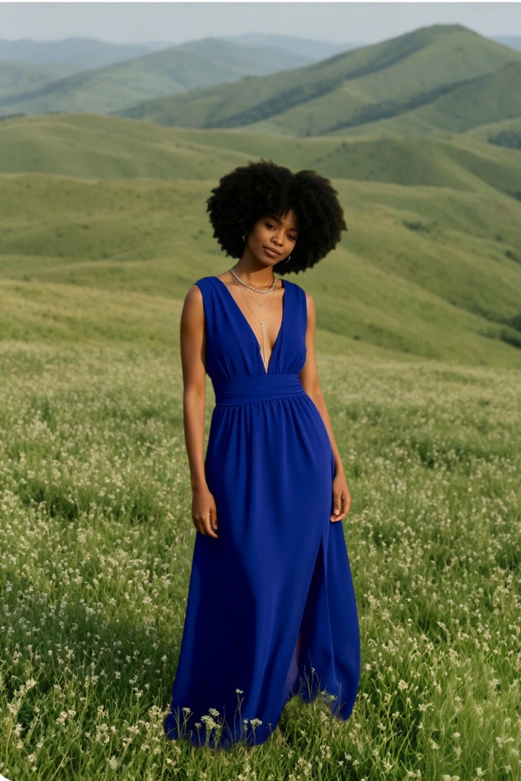 Deep V-Neck Dress