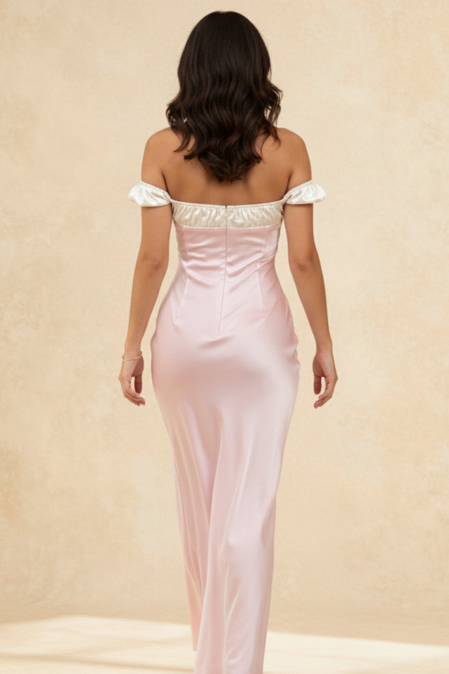 Ruched Satin Dress