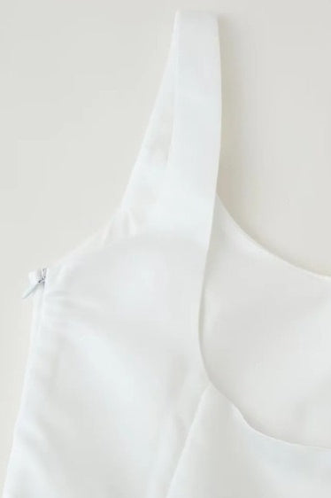 Satin Sleeveless Scoop Back Oversized Bow Pleated Mini Party Dress