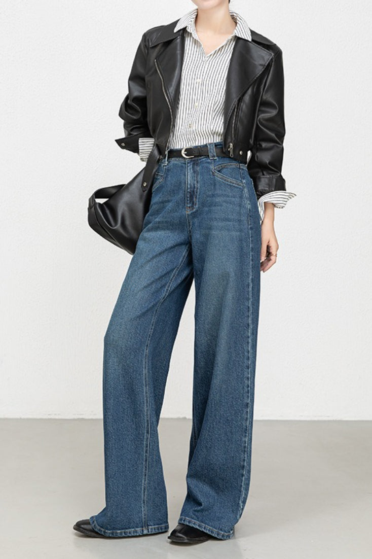 High-Waist Floral Flared Denim Jeans